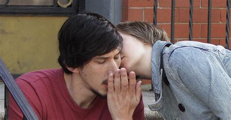 Lena Dunham Kissing Adam Driver On Girls Season 3 Set Popsugar Celebrity