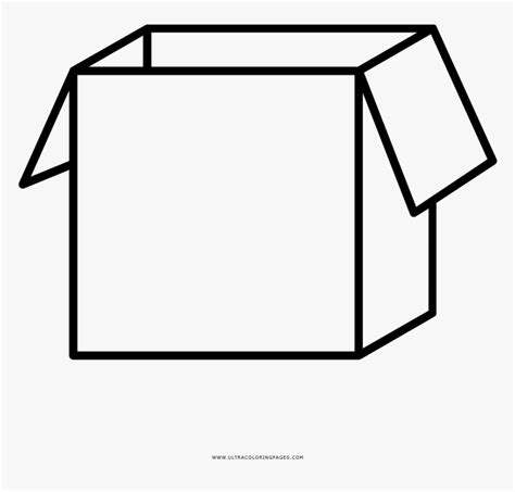 open box coloring page cardboard box black  white hd png