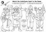 Sheets Lindisfarne Saxon Anglo Sheet Kids Activity Saint Saints sketch template