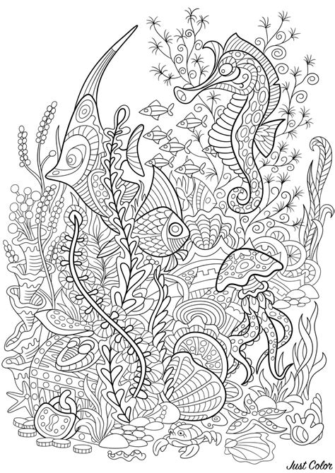 seaworld water worlds adult coloring pages