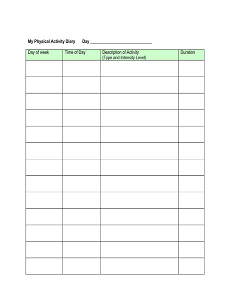 blank workout log sheet templates  track  progress