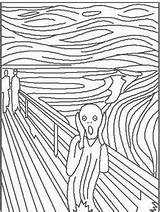 Munch Edvard Scream Fargelegging sketch template