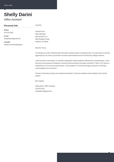 office assistant cover letter examples templates
