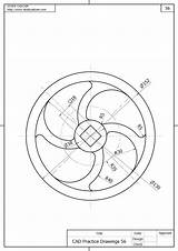 Cad Autocad Practice Drawing Mechanical Drawings 2d Engineering Exercises Pdf Studycadcam Symbols 3d Civil Industrial Dibujo Samples Isometric Geometric Orthographic sketch template