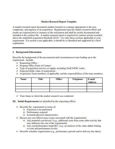 marketing research report samples templates  ms word
