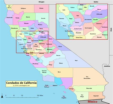 mapa de california usa
