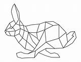 Coloring Geometric Rabbit Running Pages sketch template