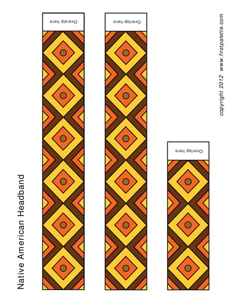 native american colored headband template  printable