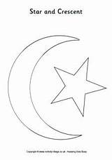 Moon Crescent Star Colouring Templates Eid Template Ramadan Coloring Cresent Projects Colour Village Activity Choose Board sketch template