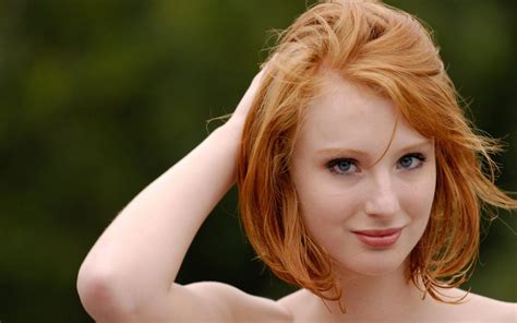 Women Redhead Face Women Outdoors Blue Eyes Depth Of