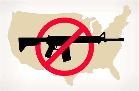 Us Map No Gun Violence Vector Poster Stock Illustration Download