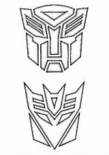 Transformers Coloring Pages Transformer Printable Autobot Decepticon Logo Stencil Optimus Boys sketch template