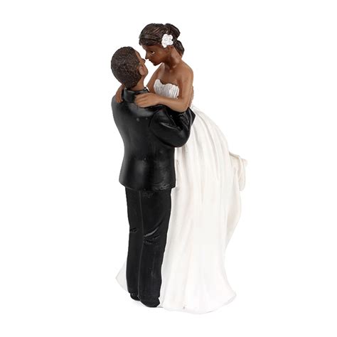 African American Romance Wedding Anniversary Cake Toppers