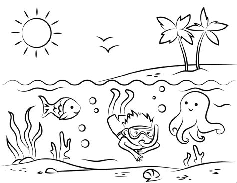beach coloring pages downloadable full documents  worksheets