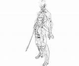 Coloring Metal Gear Raiden Pages Solid Weapon Katana Template sketch template