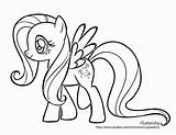 Coloring Pony Fluttershy Pages Little Popular sketch template