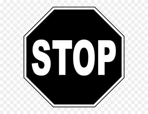 pin stop sign black  white clipart stop sign black