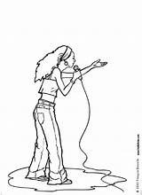 Colorear Coloring Chanteuse Cantantes Cantante Singing Disegni Mestieri Cantando Oficios Palco Colorare Hellokids Trabajos Profesiones Bambini Sketch Línea sketch template