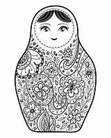 Matryoshka Nesting sketch template