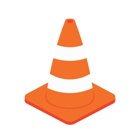 traffic cone icon clipart  animated cartoon vector illustration