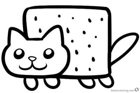 nyan cat coloring pages simple clipart  printable coloring pages