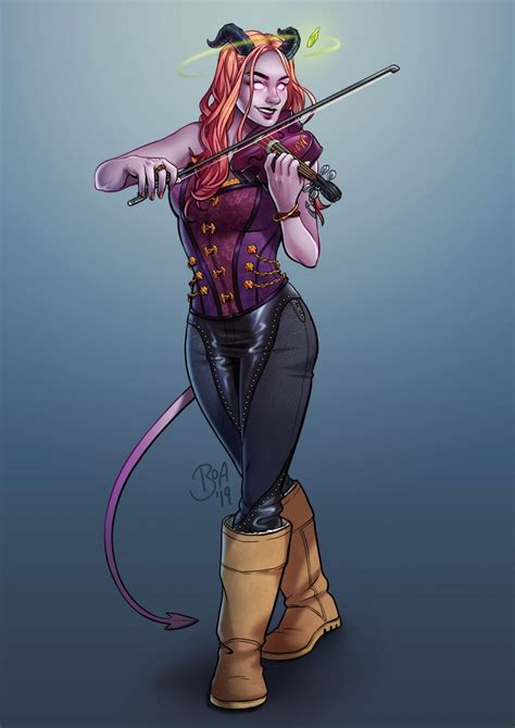 tiefling bard commission ugg boots included character portraits