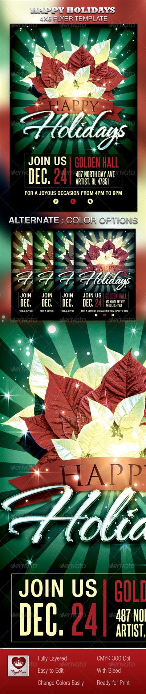 happy holidays flyer print templates graphicriver