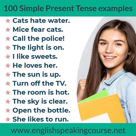 simple present tense examples  english english sentences