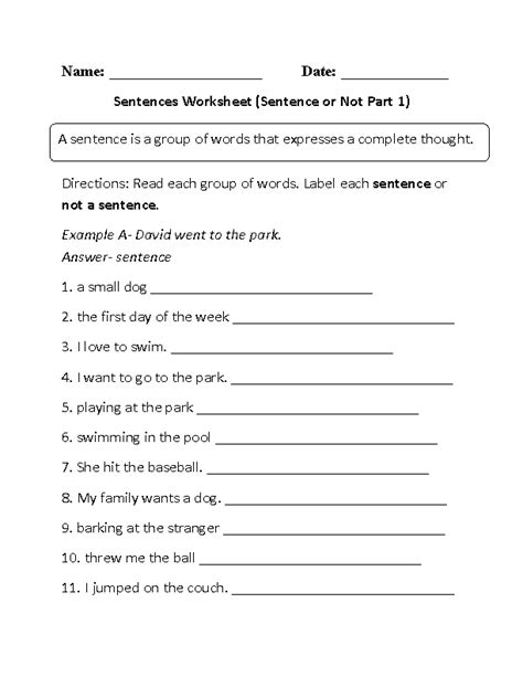 simple sentences worksheets sentence   simple sentences worksheet