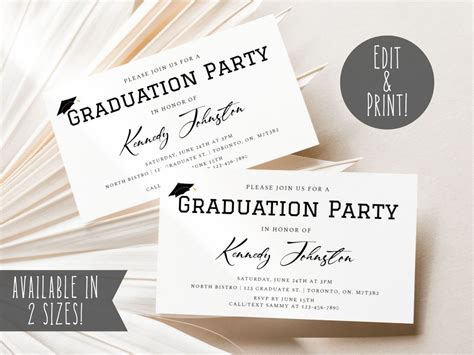 editable graduation insert graduation party inserts graduation