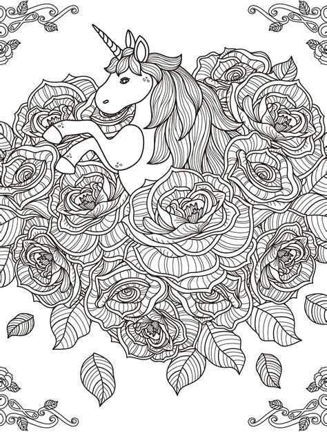 unicorn coloring page  adults printablejpg  pixels