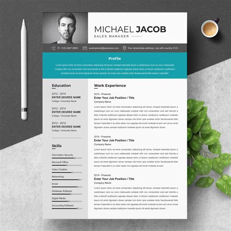 sales manager resume template format creative market