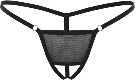 dpois mens sissy thongs  string   mini micro bikini swimwear underwear lingerie black