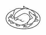 Chicken Coloring Roast Roasted Drawing Coloringcrew Meat Fish Getdrawings Food sketch template