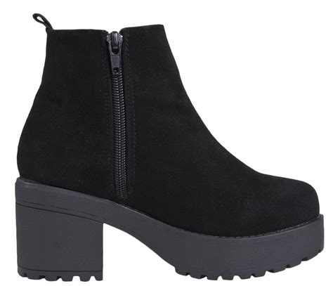 kids girls mid chunky block heel chelsea  ankle boots platforms size uk   ebay