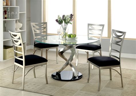 mueller  glass satin dining table   chairs  sale