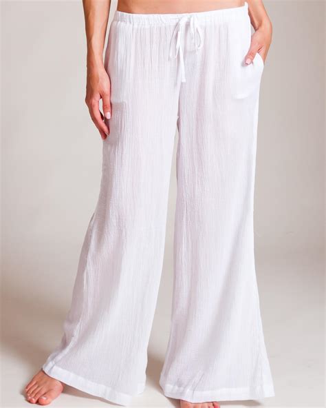 Skin Cotton Gauze Palazzo Pant In White Lyst