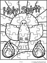 Holy Spirit Coloring Pentecost Puzzle Pages School Sunday Activity Sheets Sheet Autism Last Bible Crafts Printable Piece Lesson Kids God sketch template