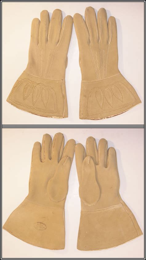 sold rare plymouth buckskin gloves