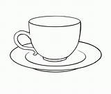 Cup Tea Drawing Clipart Clip Teacup Cups Coloring Outline Coffee Choose Board Pages Party sketch template