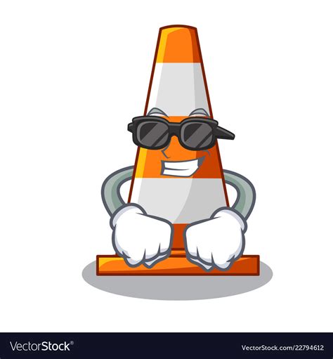 super cool traffic cone    cartoon vector image