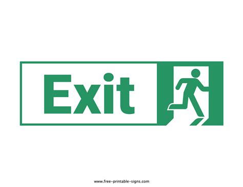 printable exit sign template  printable signs