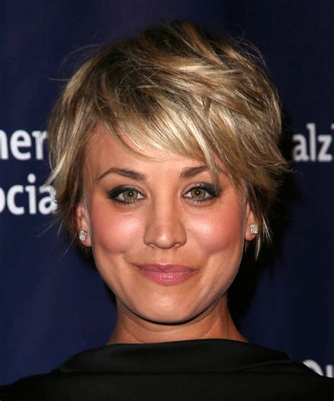 Kaley Cuoco Short Straight Casual Hairstyle With Side