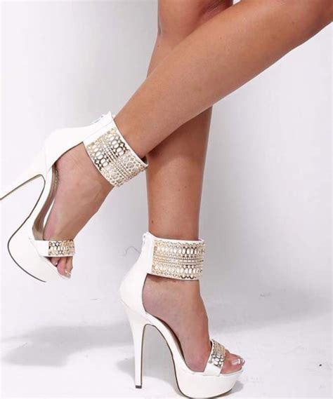 shoes heels pumps white white heels wheretoget