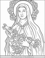 Therese Lisieux Theresa Sainte Thecatholickid Colouring Cnt sketch template