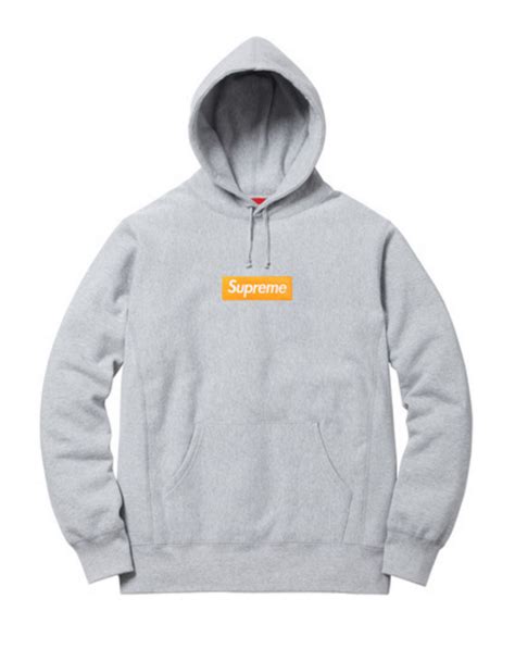 supreme supreme box logo hoodie grey fw  grailed