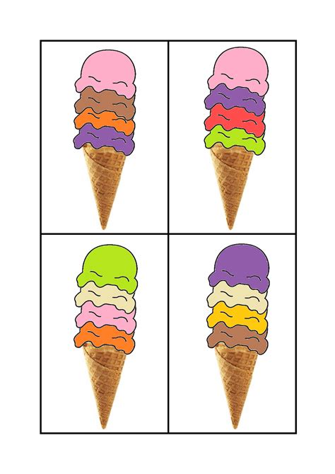 kleuren en volgorde stapelspel met ijsjes ijs thema kleuren werkjes