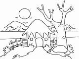 Coloring Hut Pages Drawing Kids Africa Nature Mud Kid Getdrawings sketch template