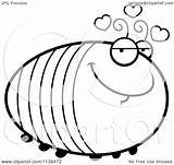 Outlined Chubby Amorous Grub Clipart Cartoon Cory Thoman Coloring Vector sketch template