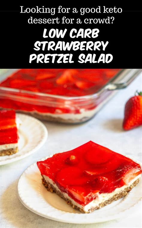 keto strawberry pretzel salad easy sugar  jello dessert